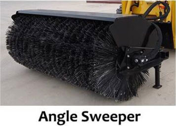 Skid Steer Loader Attachment Angle Sweeper